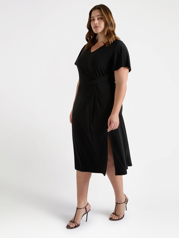 Jerseykleid mit Seitenschlaufen