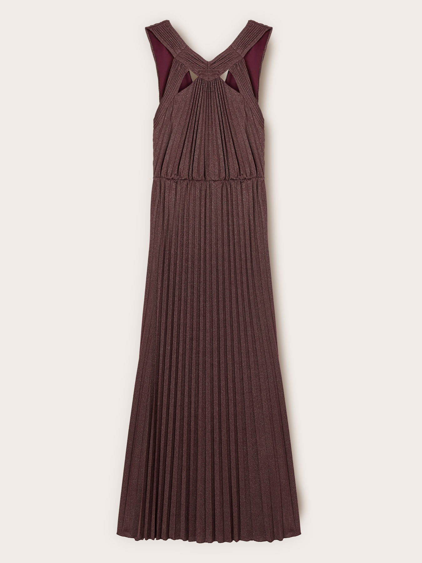 Long pleated dress in lurex jersey image number 5