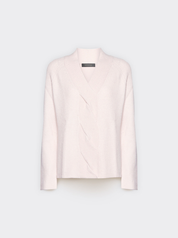 Maglia con maxi treccia