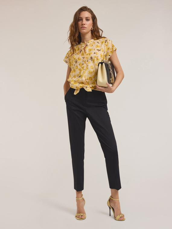 Regular cotton trousers