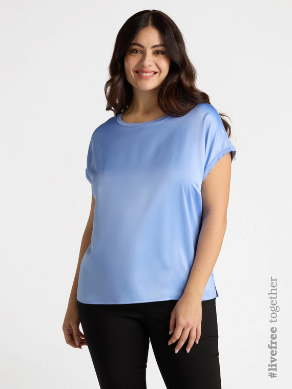 Bluse aus Satin und Jersey
