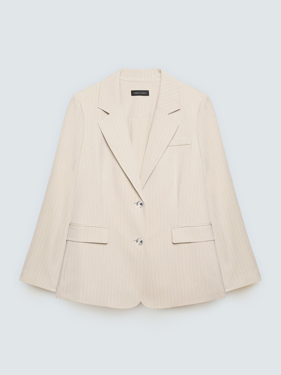 Pinstripe effect blazer with jewel buttons