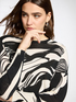 Printed viscose blend sweater image number 3