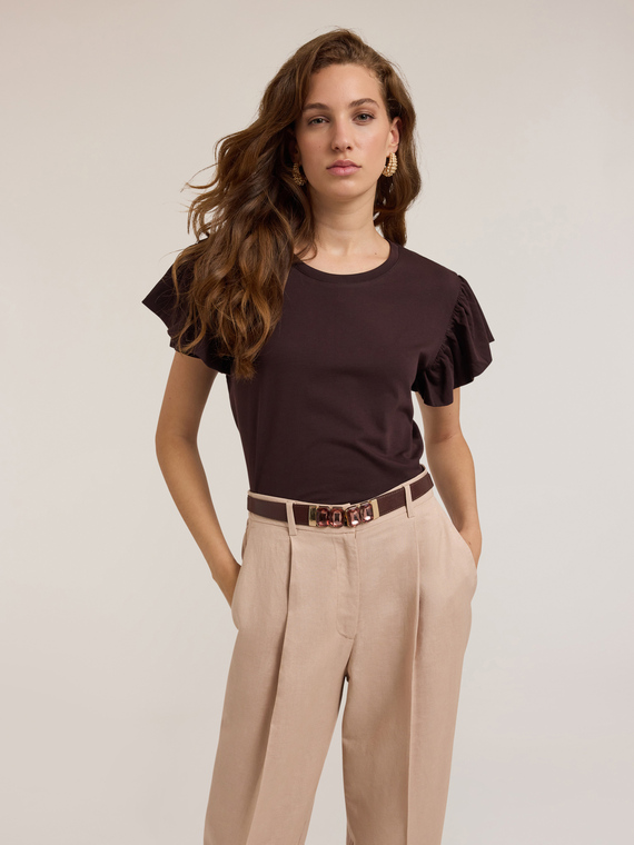 T-shirt avec manches à volants