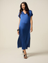 Long satin dress with kimono sleeves image number 0