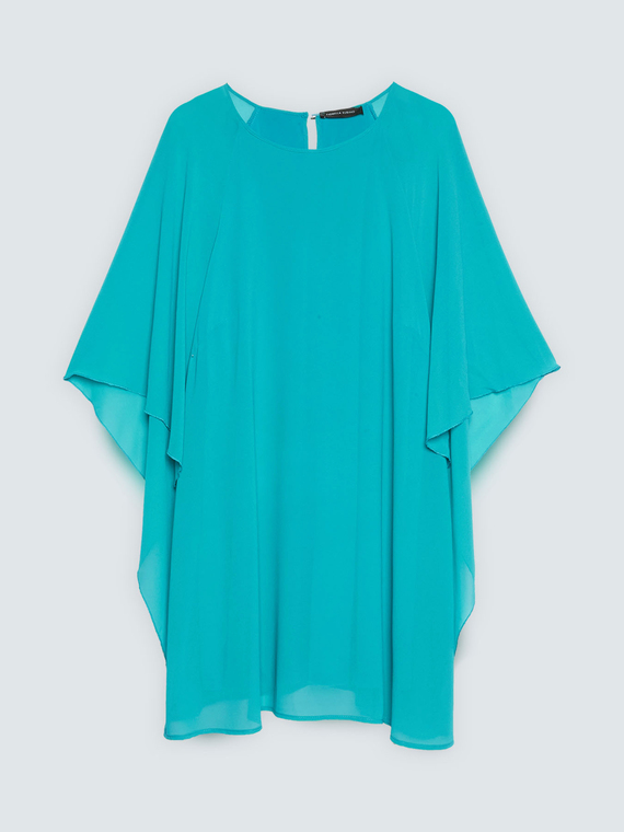 Georgette dress with maxi kimono sleeves