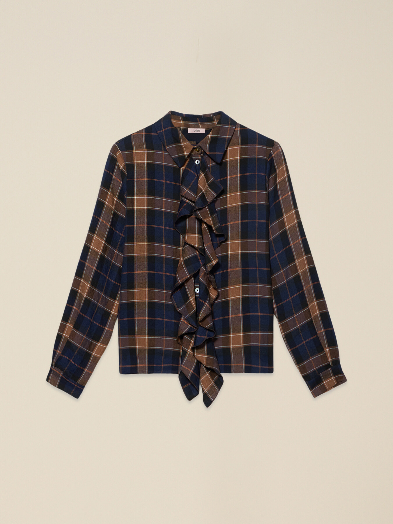 Camicia in flanella con volant image number 3