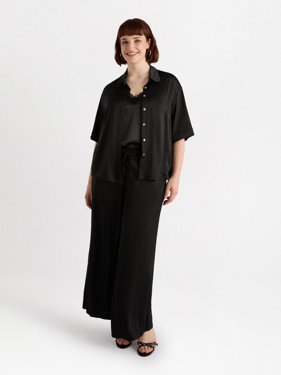 Stretch satin shirt