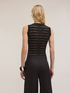 Sleeveless striped dévoré jersey bodysuit image number 1