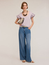 T-shirt with flounce sleeves image number 0