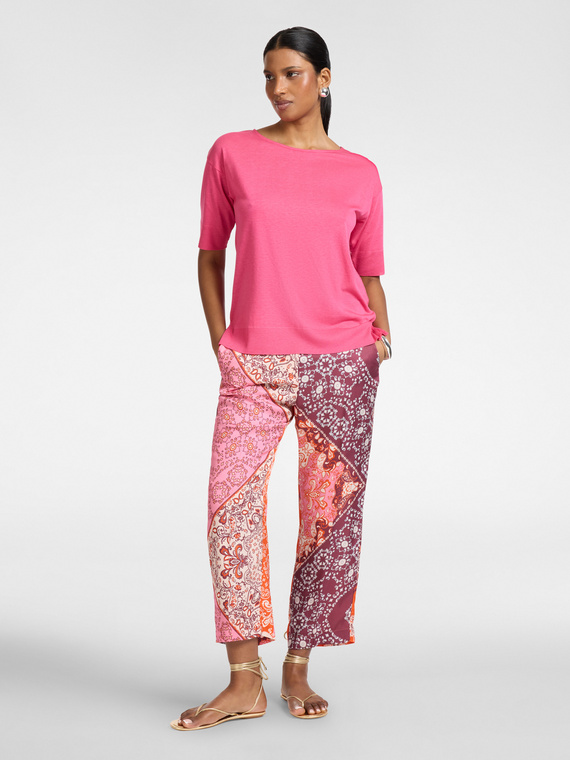 Pantaloni stampati in viscosa
