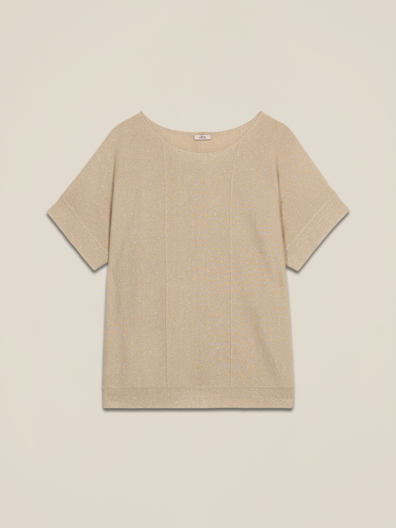 Camiseta de lurex con mangas cortas