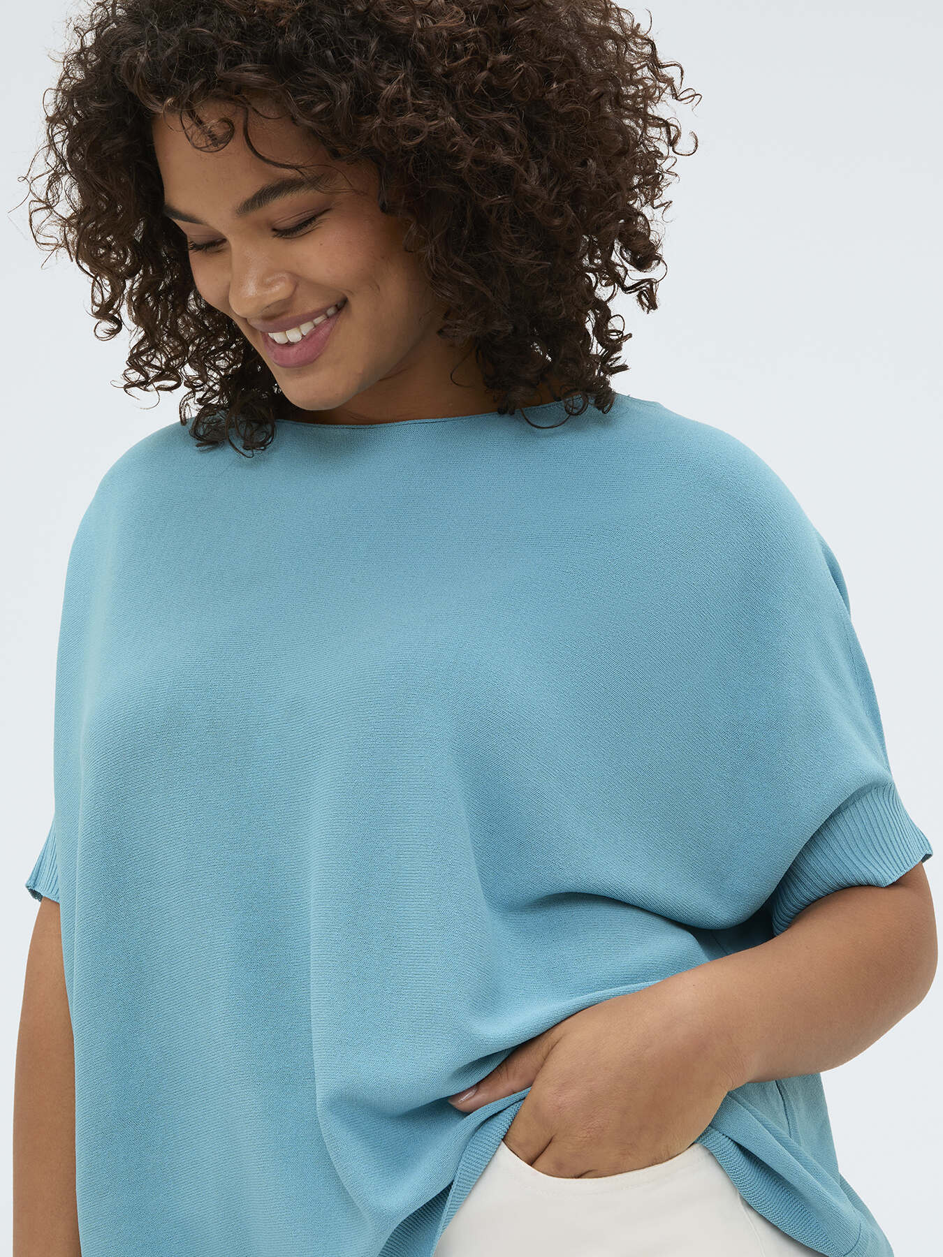 Maglia misto viscosa scollo a barchetta image number 3