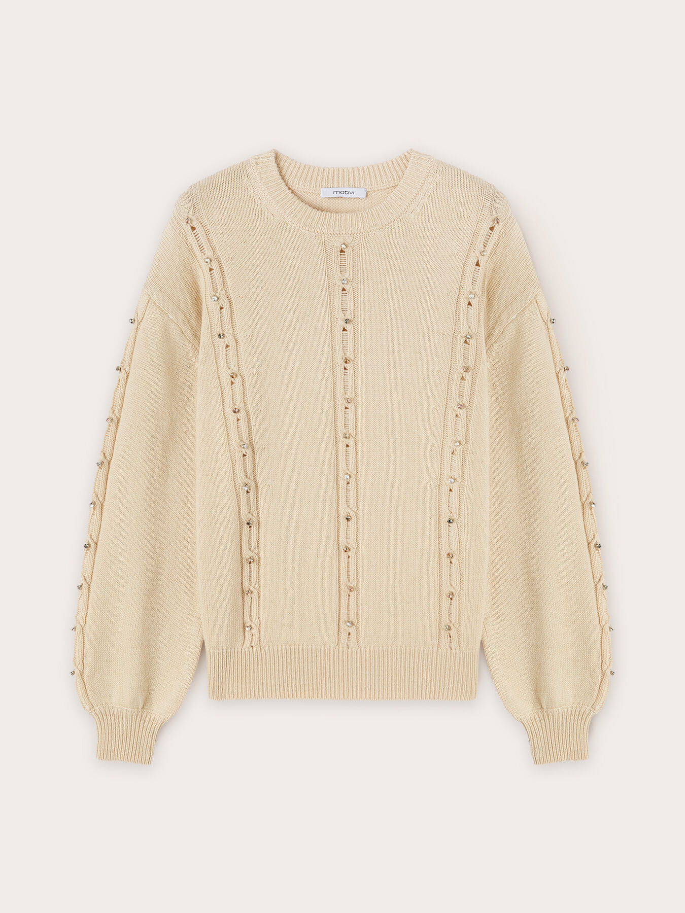 Cable sweater with stones image number 0