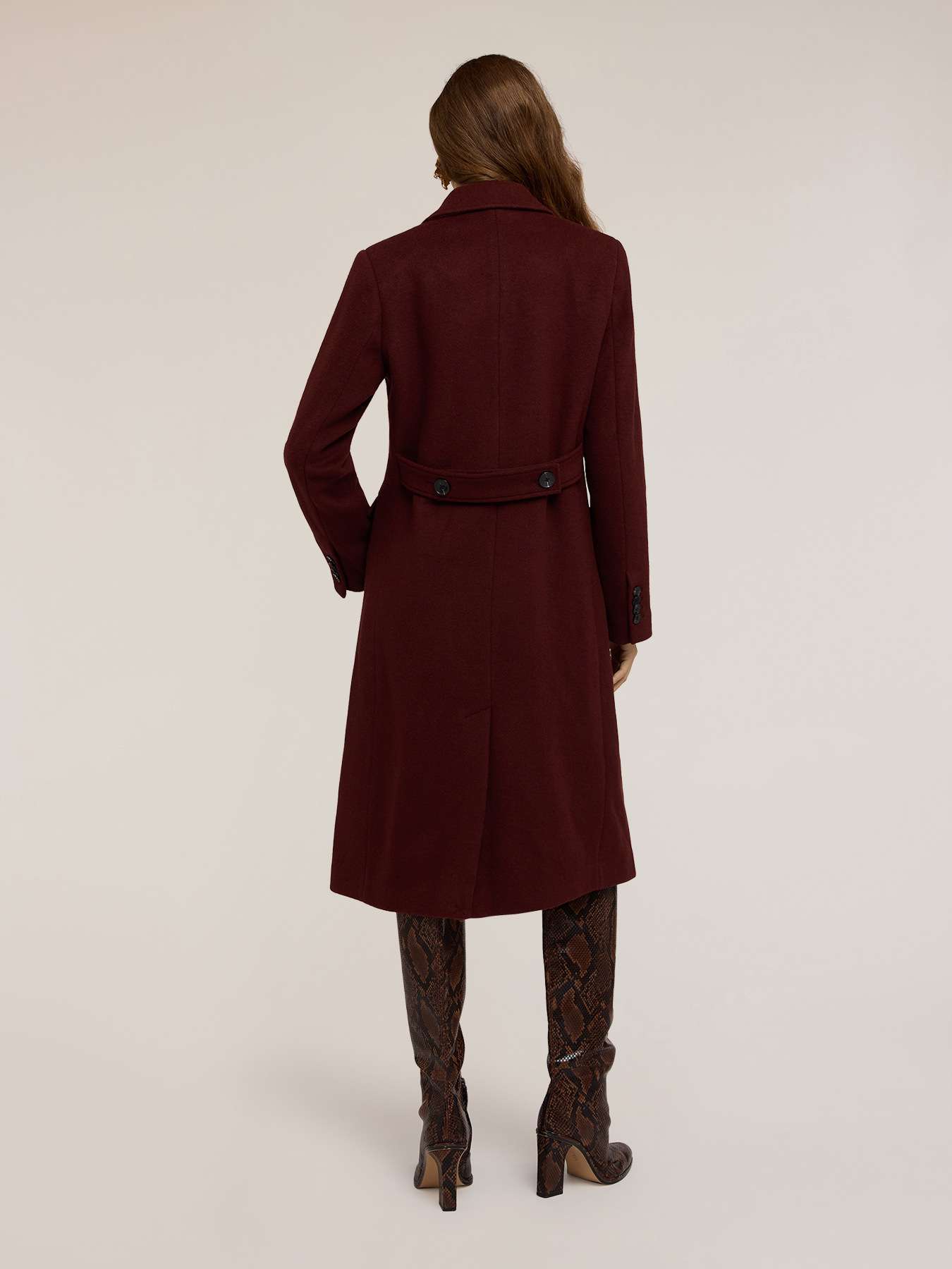 Double-breasted coat in wool blend drap image number 1