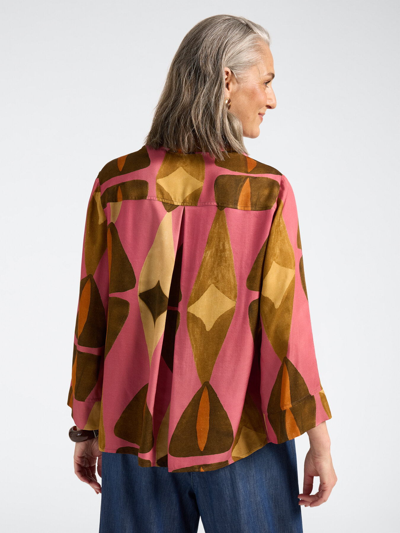 Camicia ampia in viscosa stampata image number 1