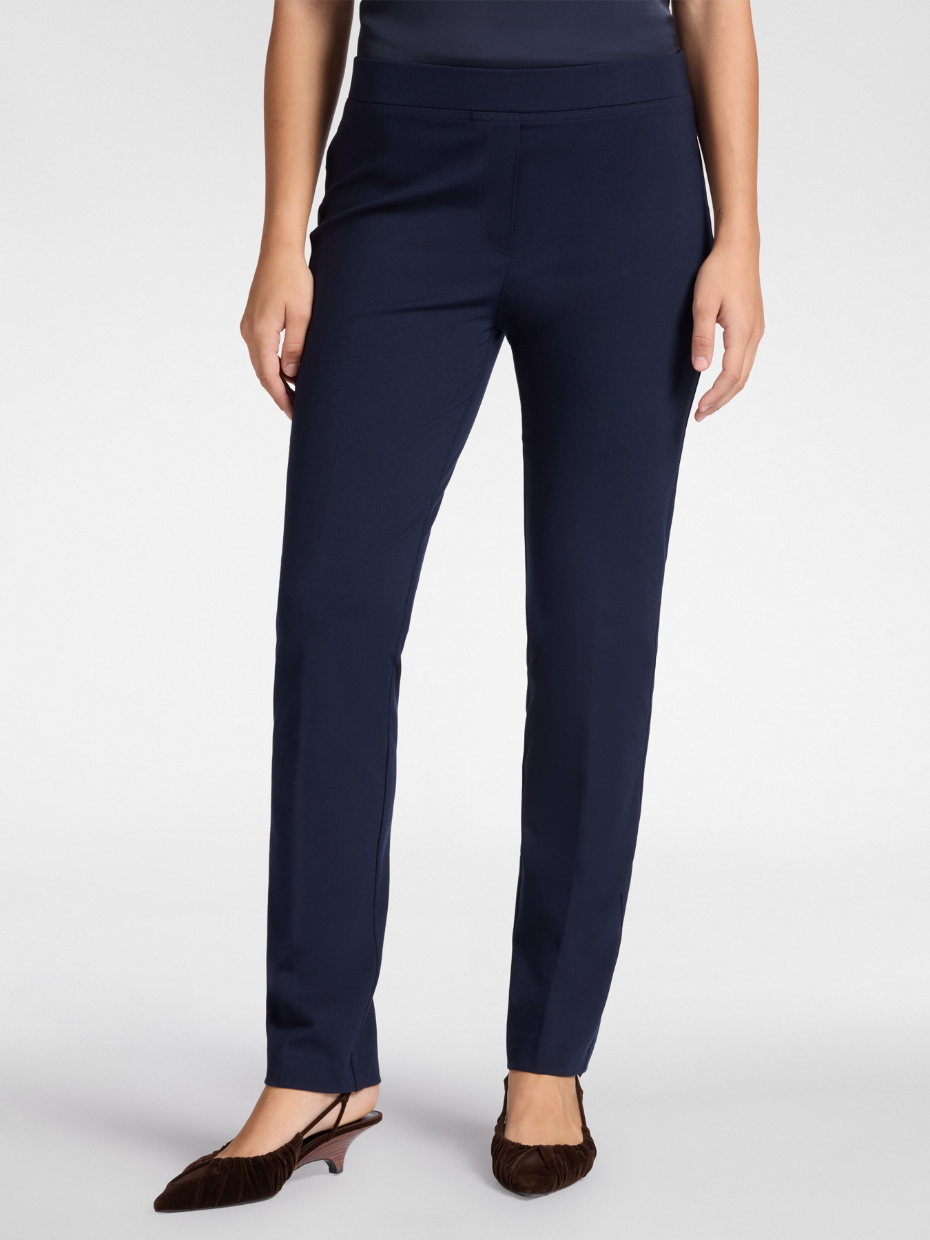 Milano knit fabric slim-fit trousers image number 2