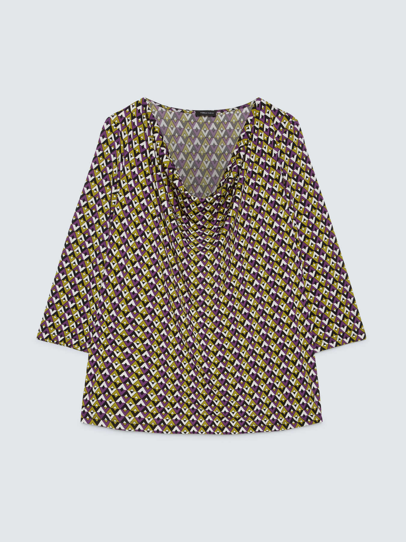 Jersey t-shirt with geometric print image number 4