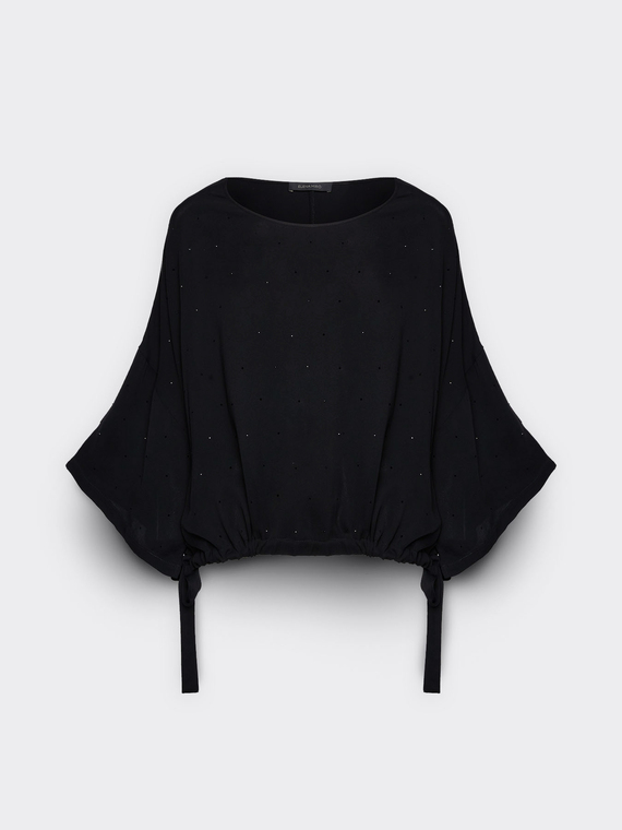 Bluse aus Marocaine mit Applikationen