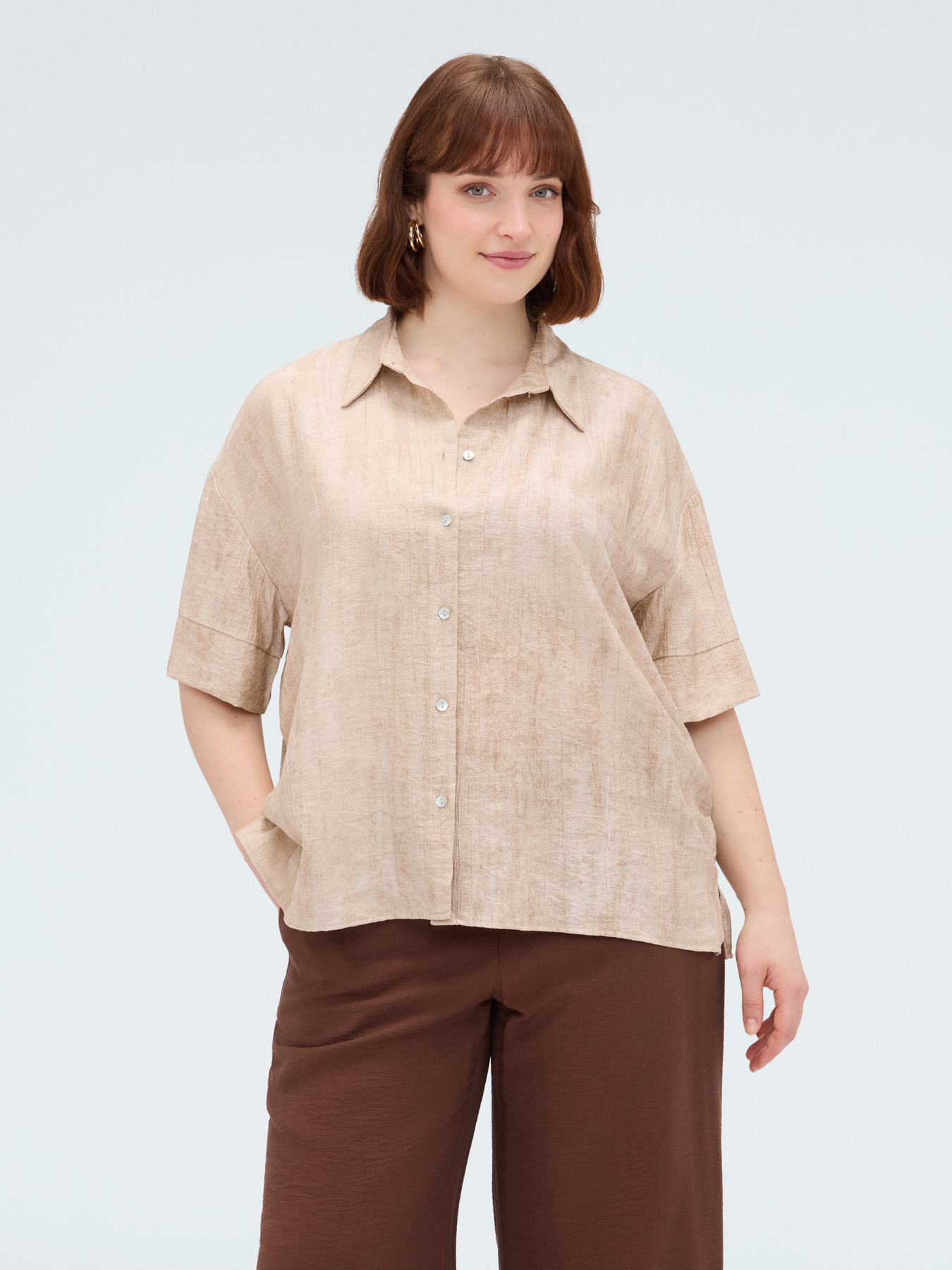 Boxy shirt in viscose blend image number 0