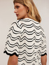 Wavy stitch striped sweater image number 3