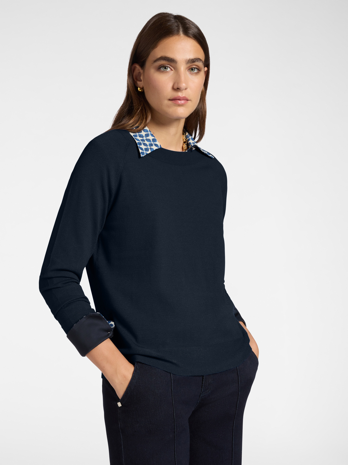 Basic sweater with boat neck image number 0