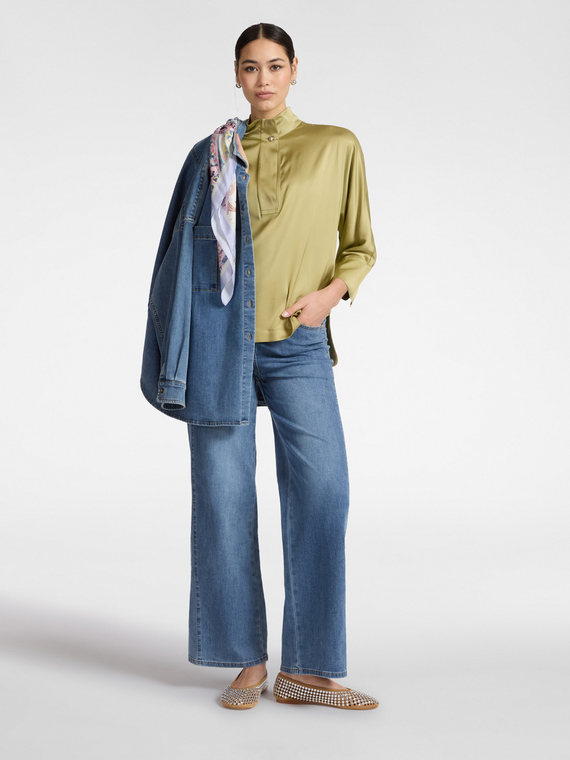 5-pocket mid wide leg jeans, "Wanda"