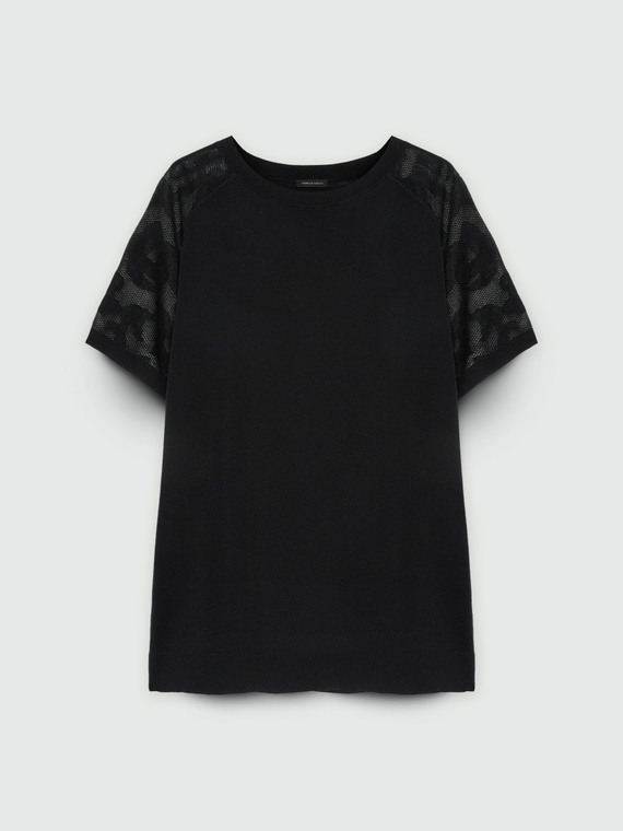 Maglia con maniche traforate