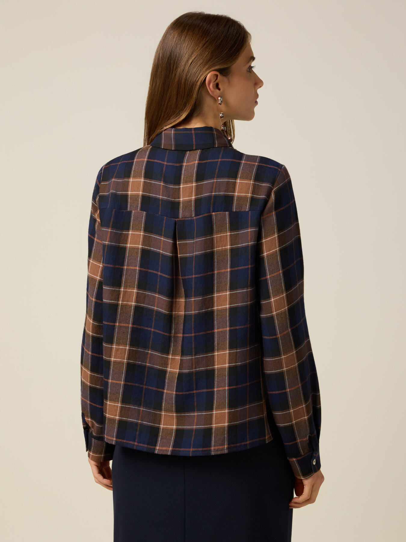 Camicia in flanella con volant image number 1