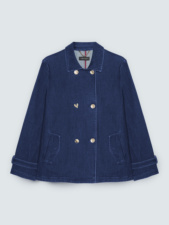 Veste en denim double boutonnage