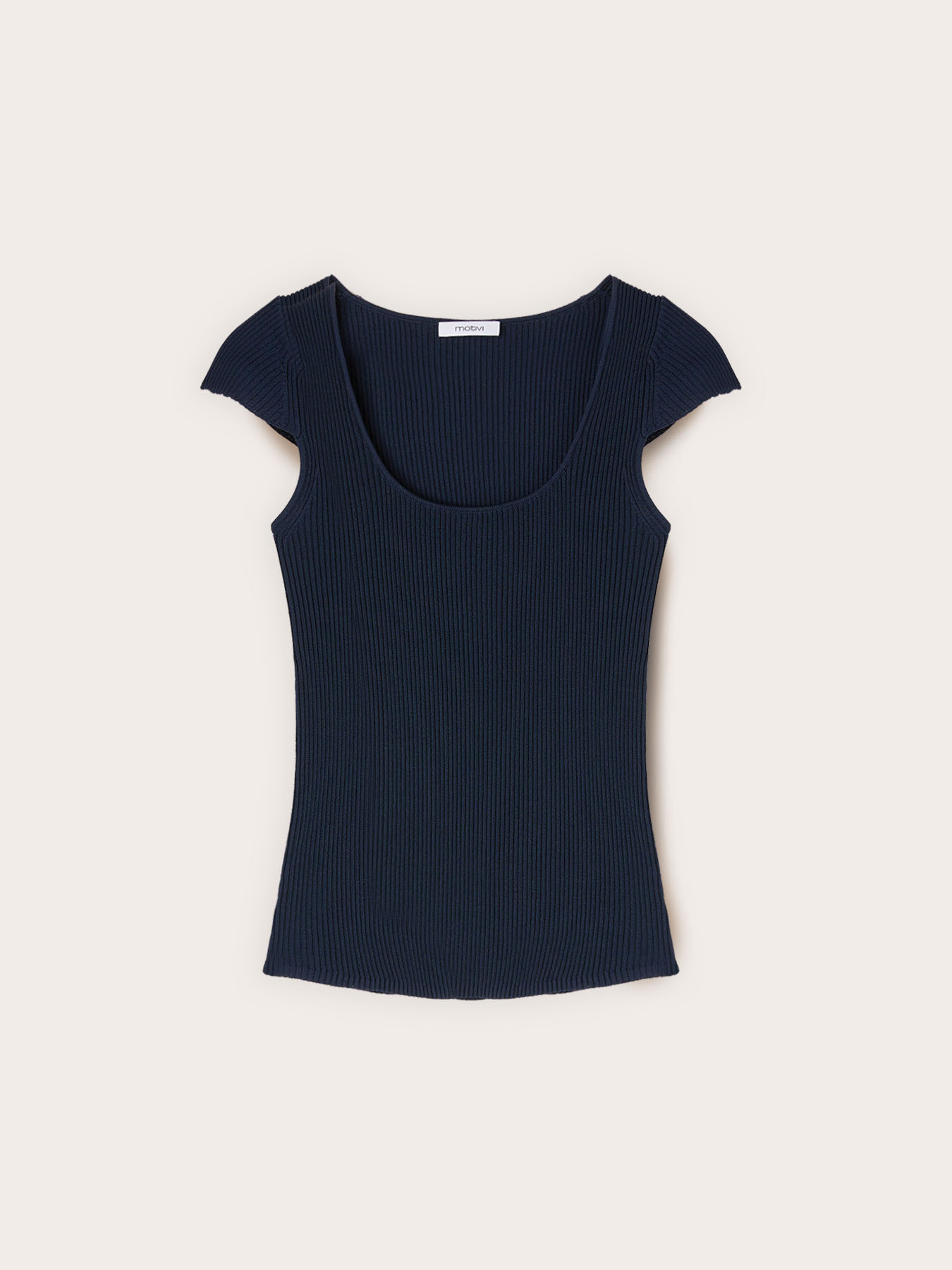 Tricou cu nervuri din amestec de viscoză image number 4