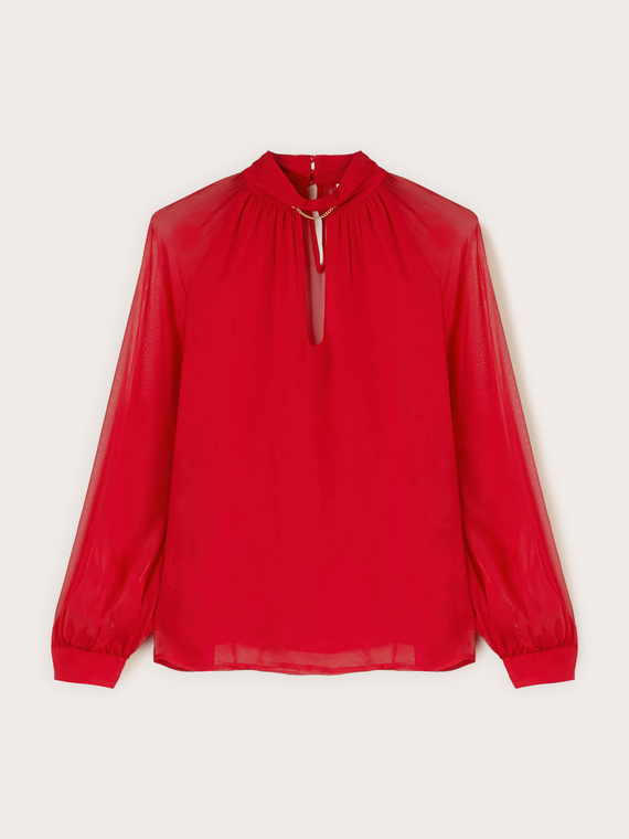 Chiffon blouse with metallic detail