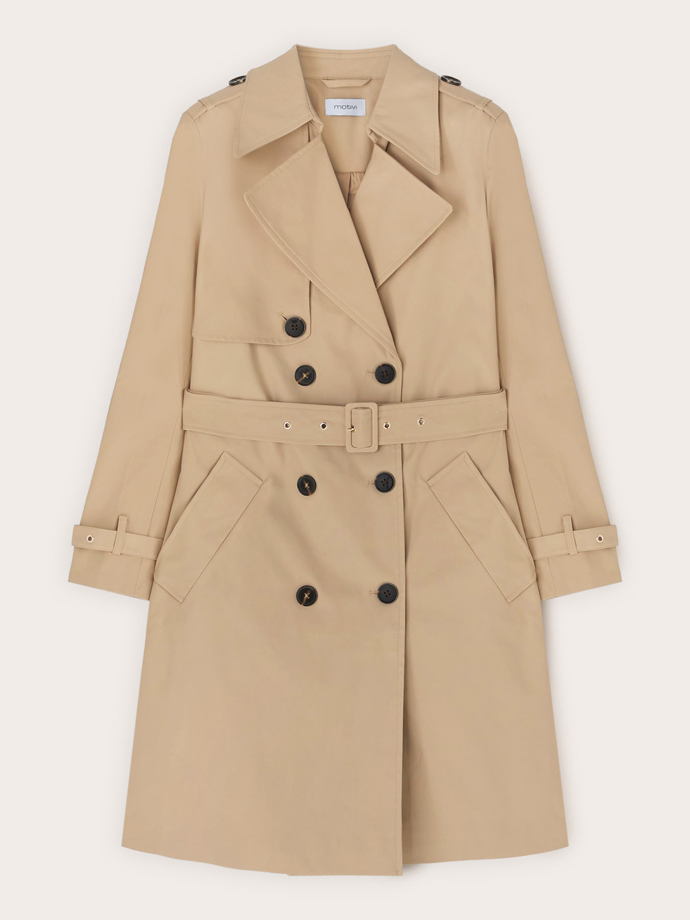 Double-breasted taffeta trench coat image number 4