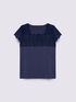 Jersey T-shirt with lace insert image number 4