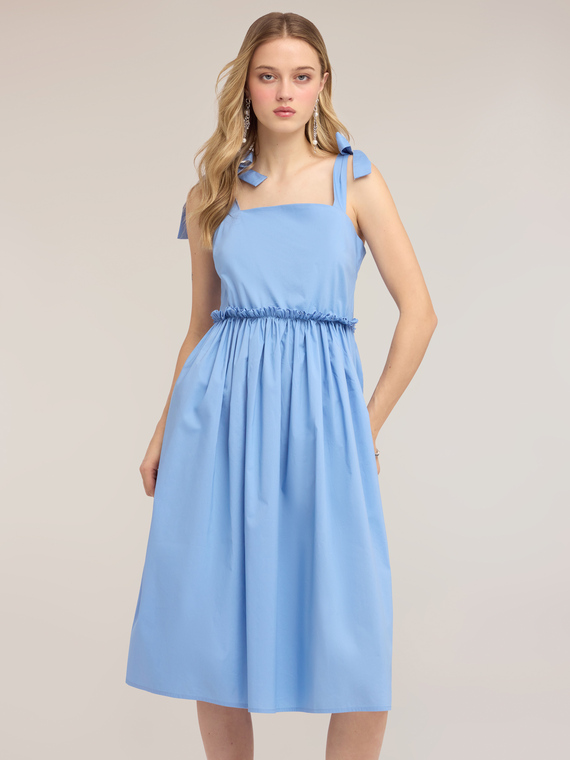 Vestito flare in popeline con fiocchi e volant