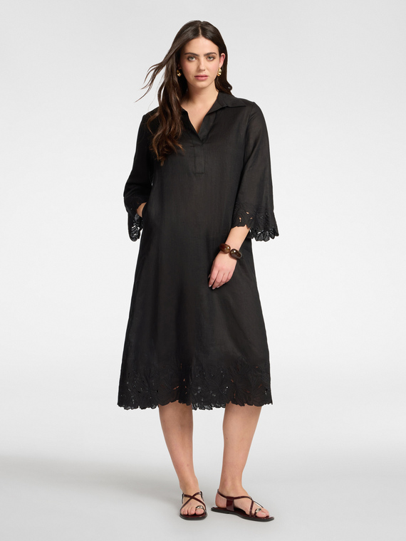 Abito in lino con pizzo