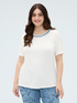T-shirt en coton avec application sur l'encolure image number 4