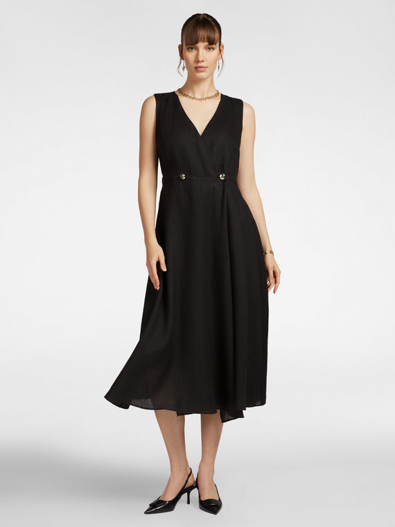 Robe portefeuille en lin