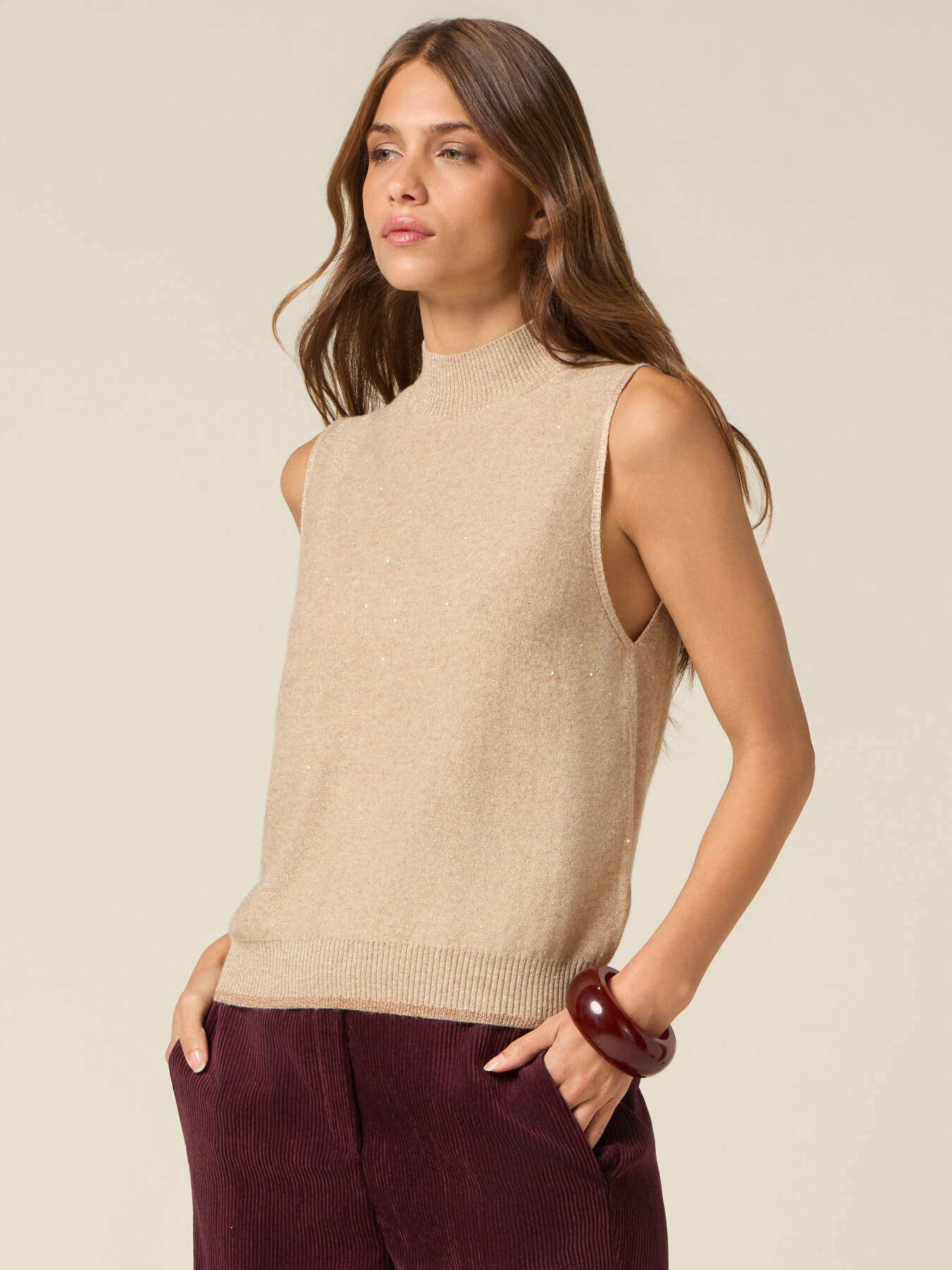 Cashmere blend turtleneck top image number 0