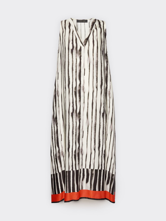 Abito linea ad A raso stampato