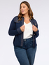 Strickjacke mit Denim-Details und Glanzpunkten image number 0