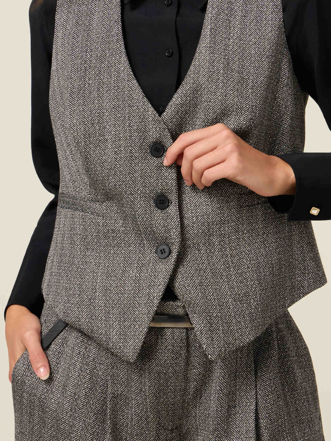 Gilet in flanella gessata image number 3