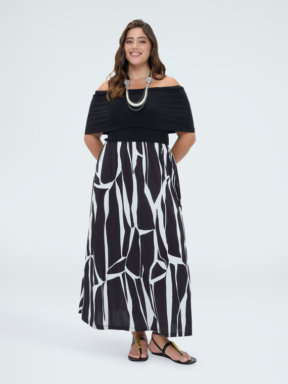 Chill Off-Shoulder-Kleid mit Print