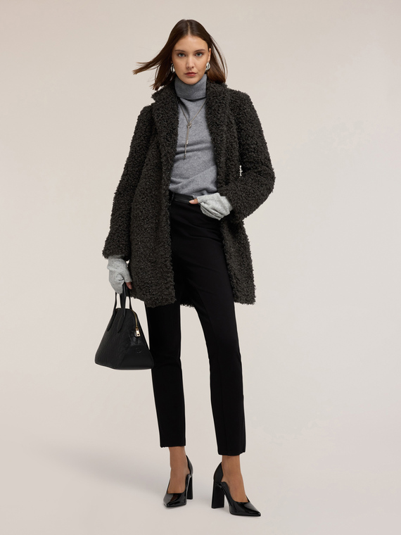 Manteau oversize en tissu bouclé
