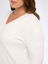 V-neck sweater with floral embroidery image number 3