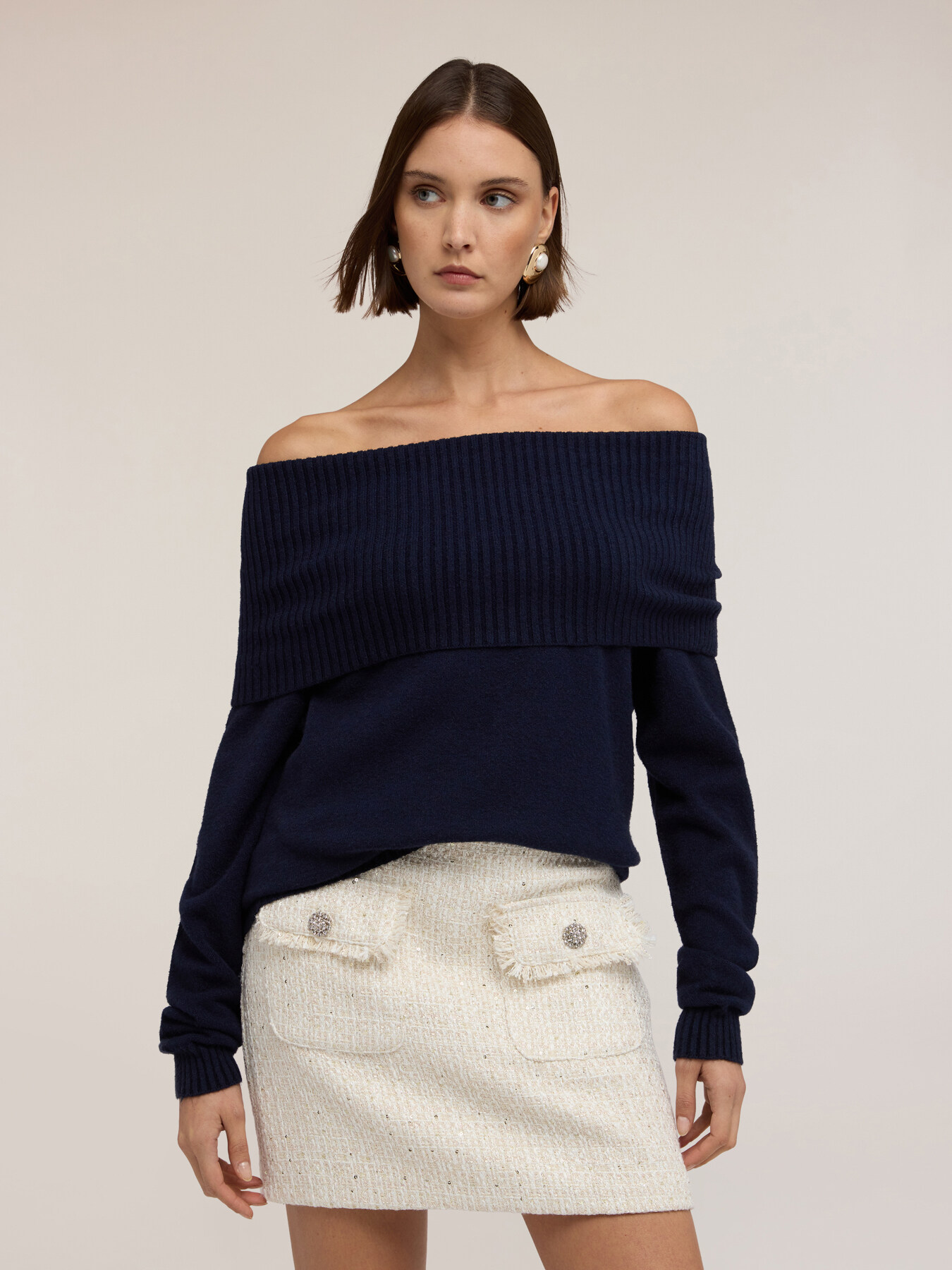 Camiseta off-shoulder en mezcla de viscosa image number 2