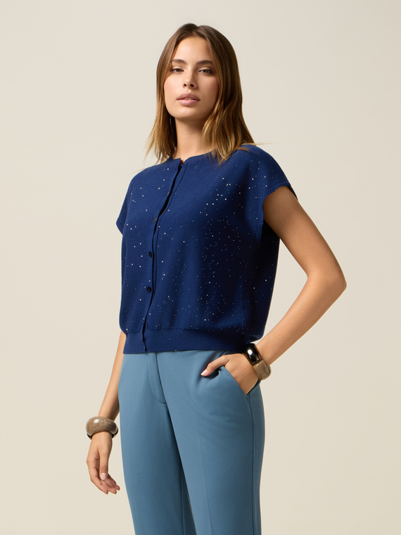 Short cardigan with sequins