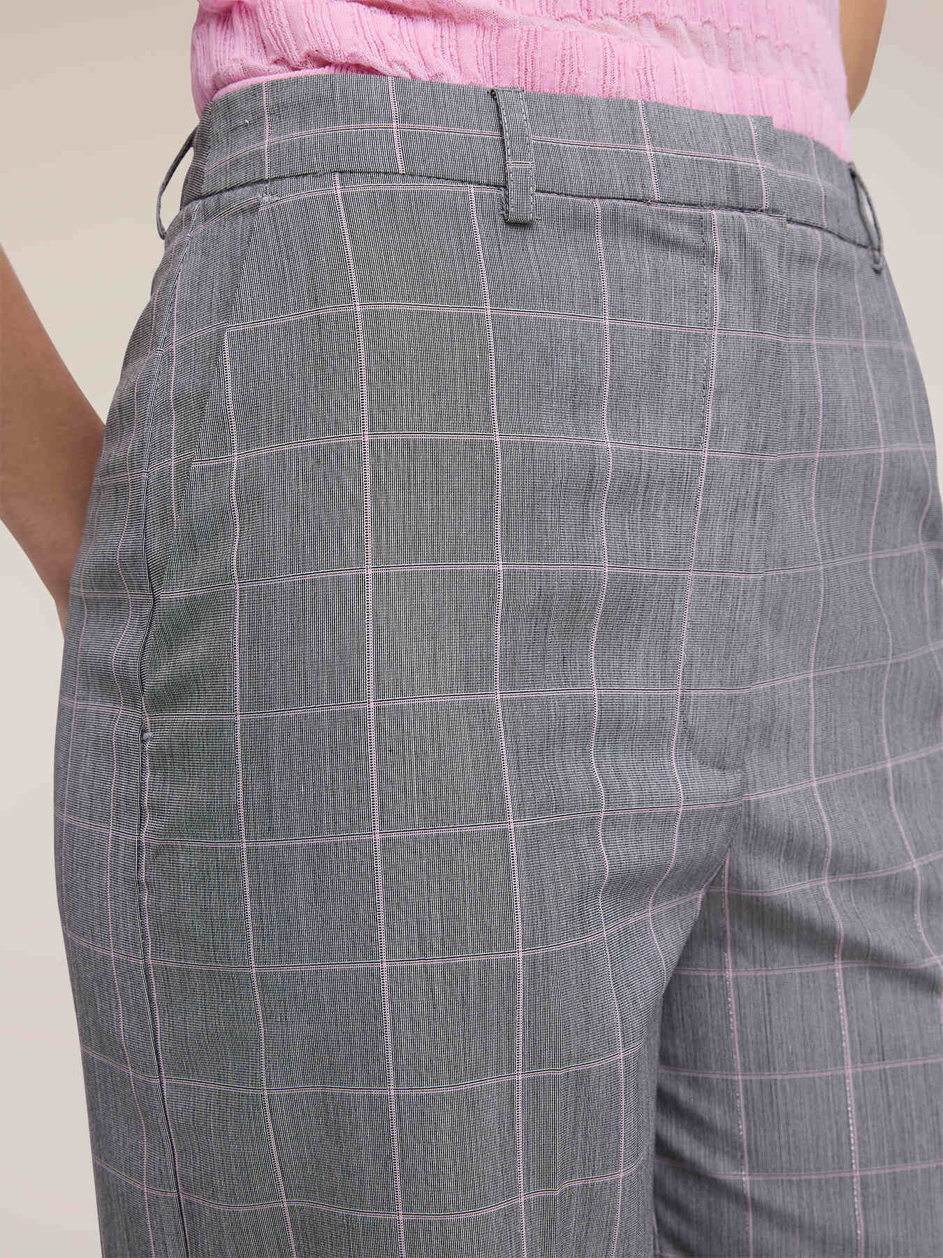 Pantalon palazzo &agrave; motif prince de Galles image number 3