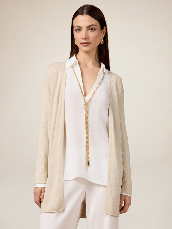 Cardigan din lurex amestecat cu vâscoză