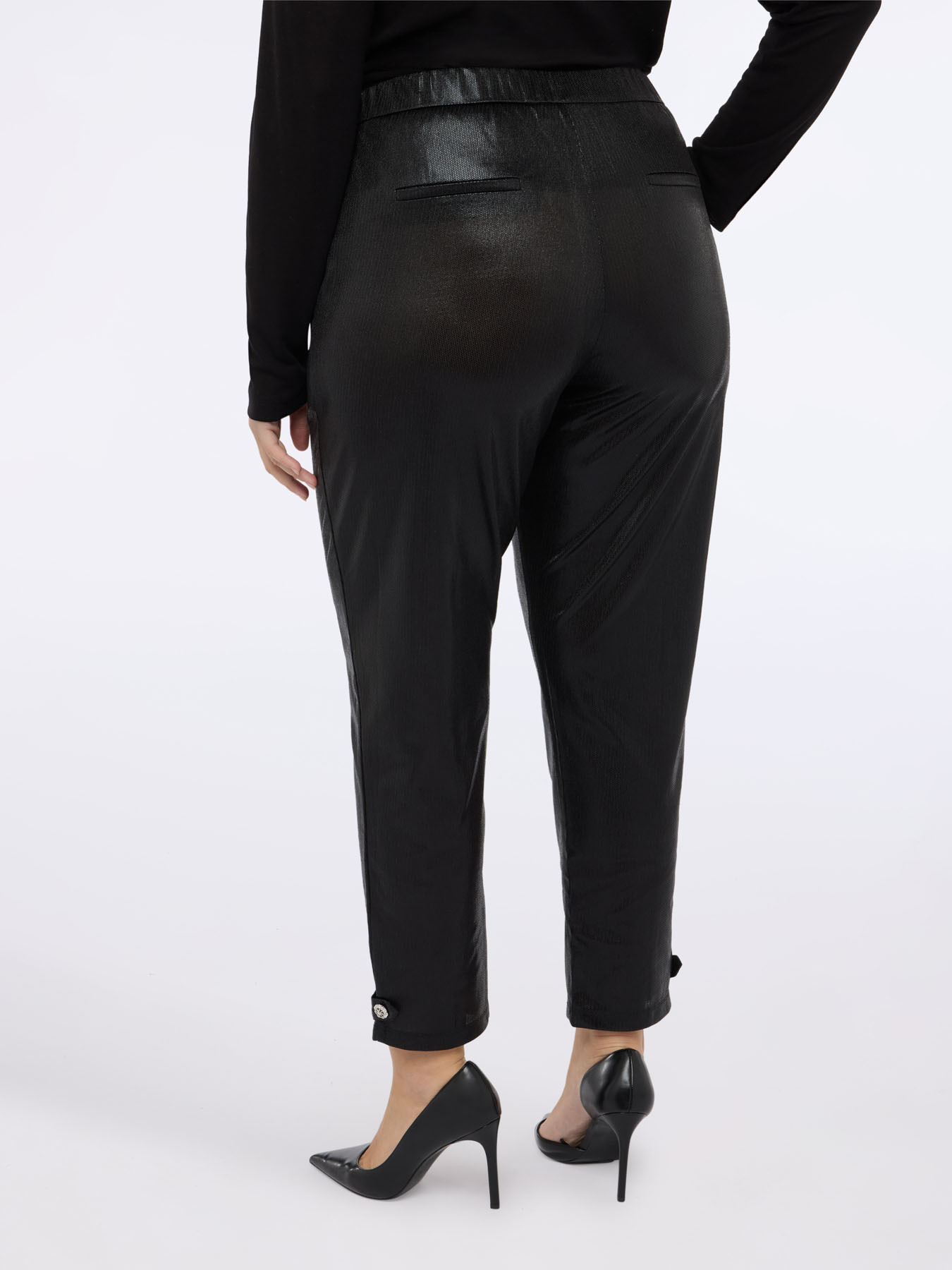 Carrot Fit lurex jersey trousers image number 1